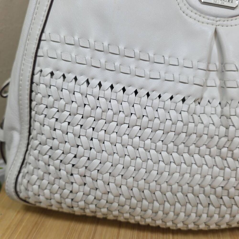 Coach Madison Maggie Woven Leather Shoulder Bag A1369-23385 with Matching Wallet - Picture 5 of 16